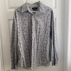 Men’s XL Axist Button Down, Gray Bandana Print